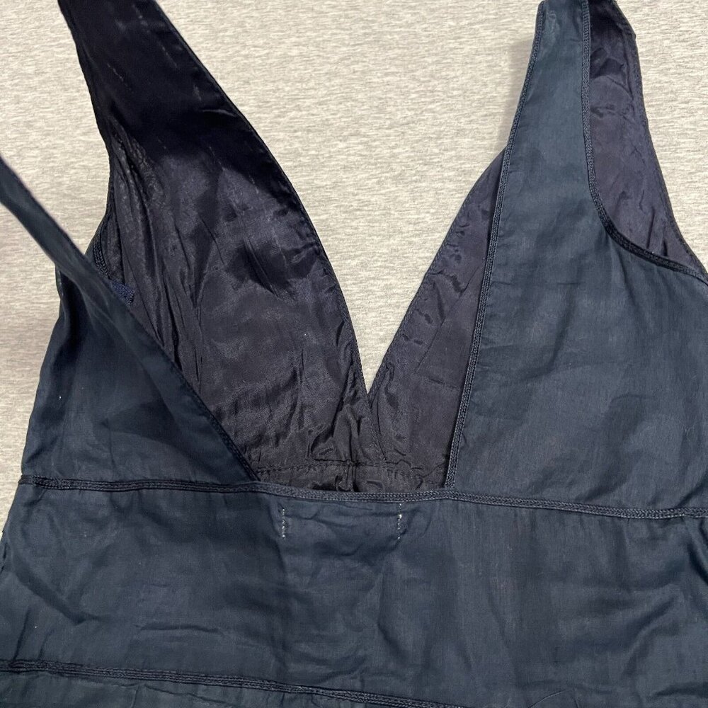 Solitaire LA Dress Womans Small Sleeveless Pleated Navy Blue Fit Flare Lined - Picture 8 of 16